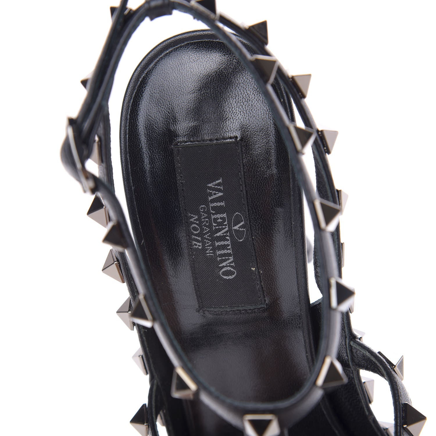 Valentino Garavani Nappa Rockstud Ankle Strap Pumps 40 Black 6 of 8