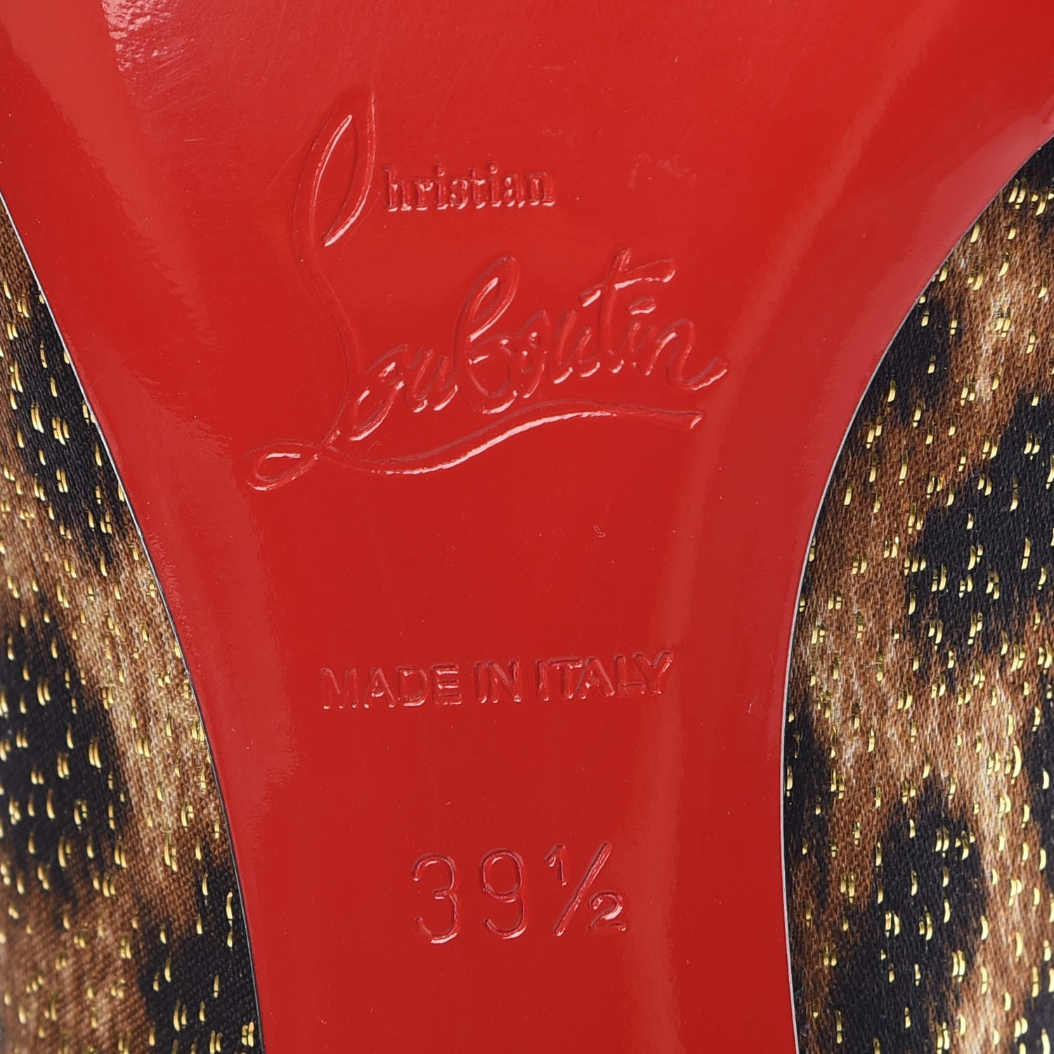 Christian Louboutin Lurex Leopard La Massine Flats 39.5 Black Gold 6 of 8