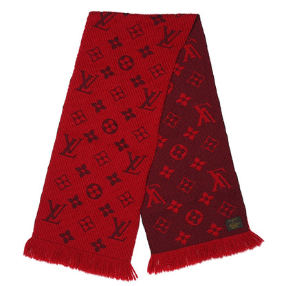 Louis Vuitton Wool Silk Logomania Scarf Rubis 3 of 4