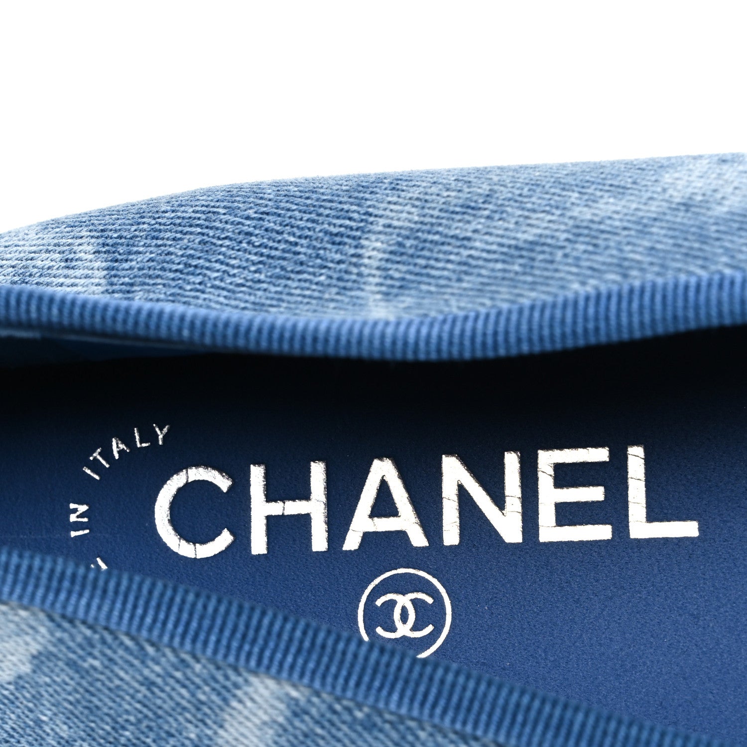 Chanel Denim Printed CC Cap Toe Ballerina Flats 41 Light Blue White 9 of 11
