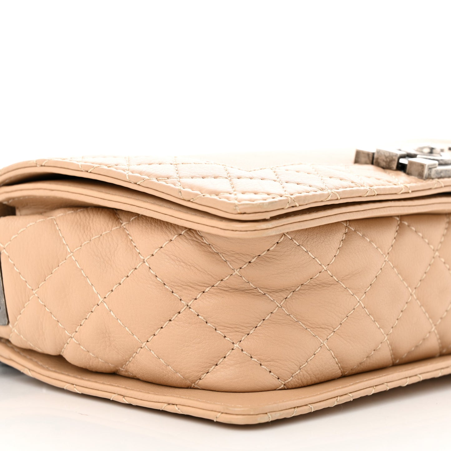 Calfskin Medium Boy Reverso Flap Beige Clair