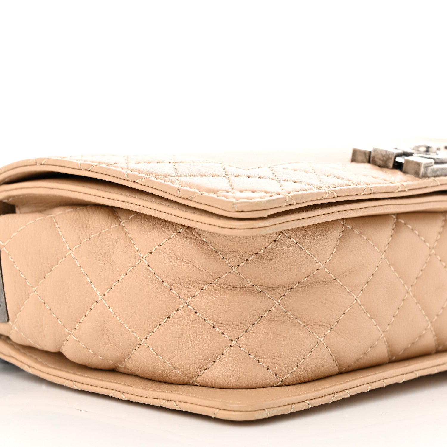 Chanel Calfskin Medium Boy Reverso Flap Beige Clair 9 of 10