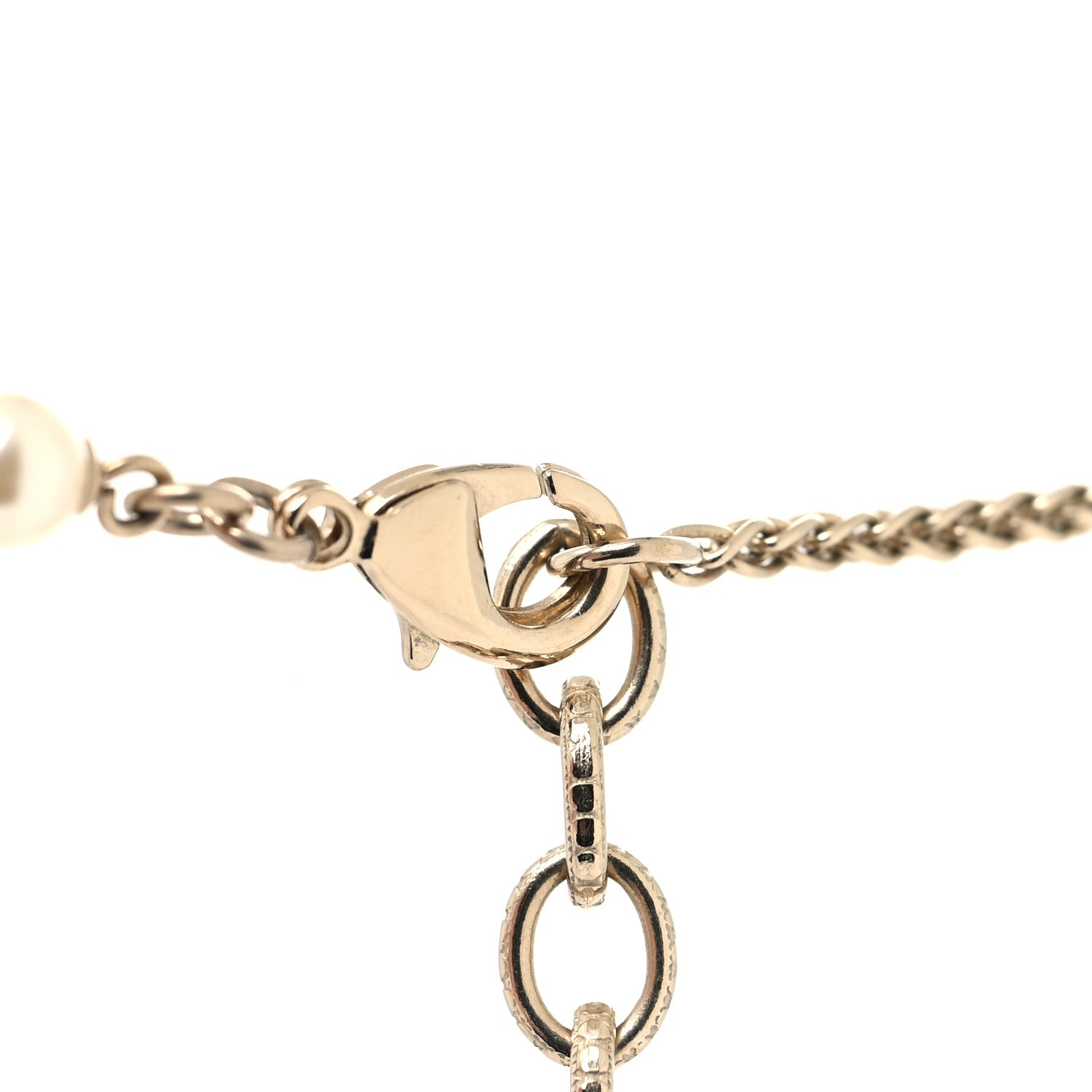 Chanel Pearl Crystal CC Long Necklace Gold 4 of 7