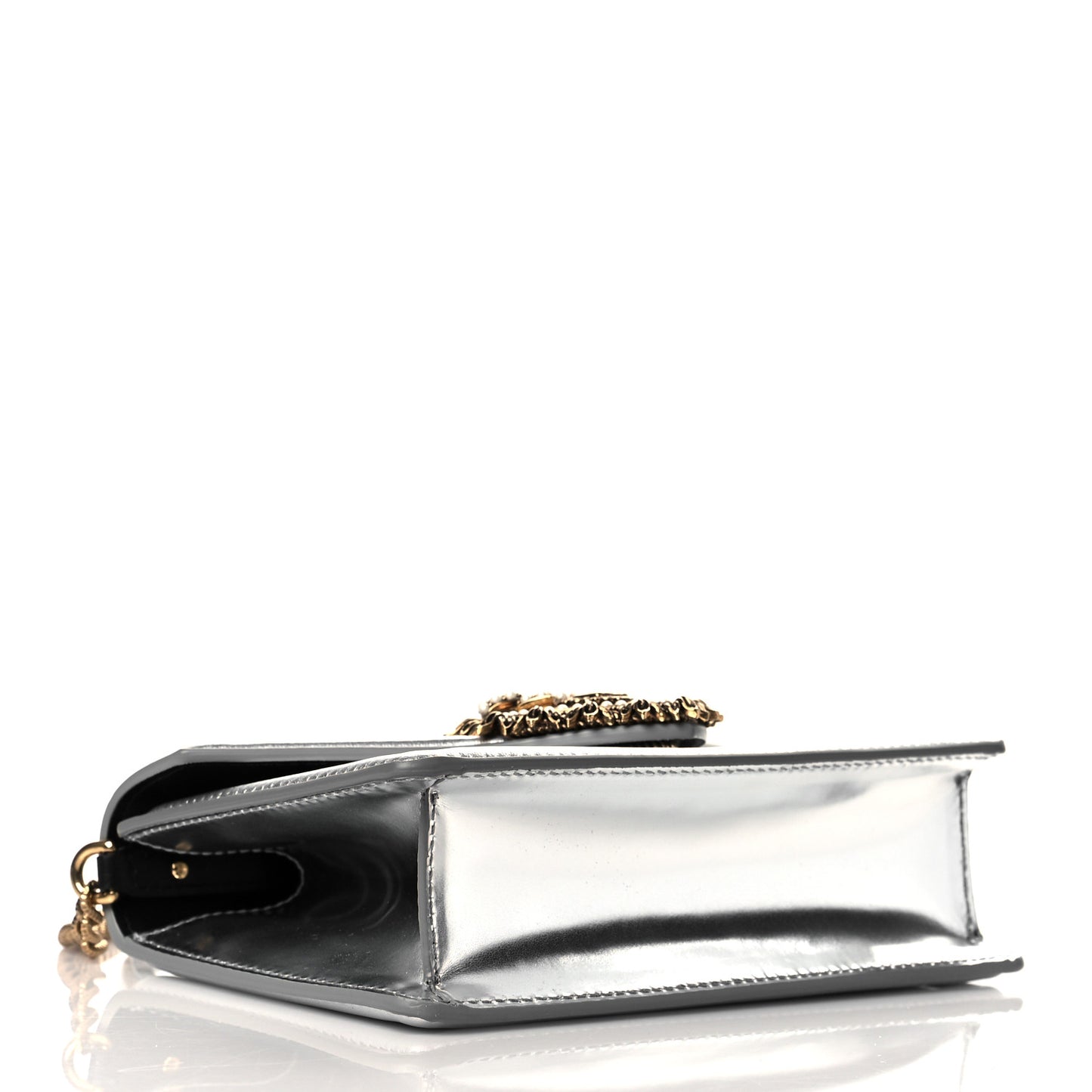 Metallic Nappa Small Devotion Top Handle Bag Silver
