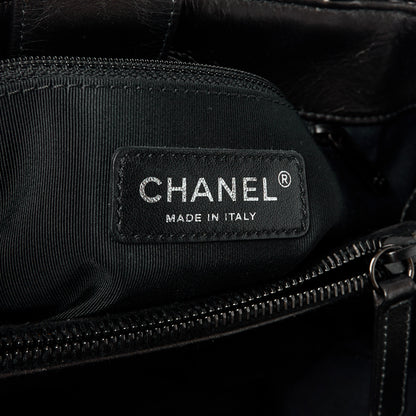 Chanel Metallic Aged Calfskin Quilted Small Chain Me Tote Silver 6 of 10