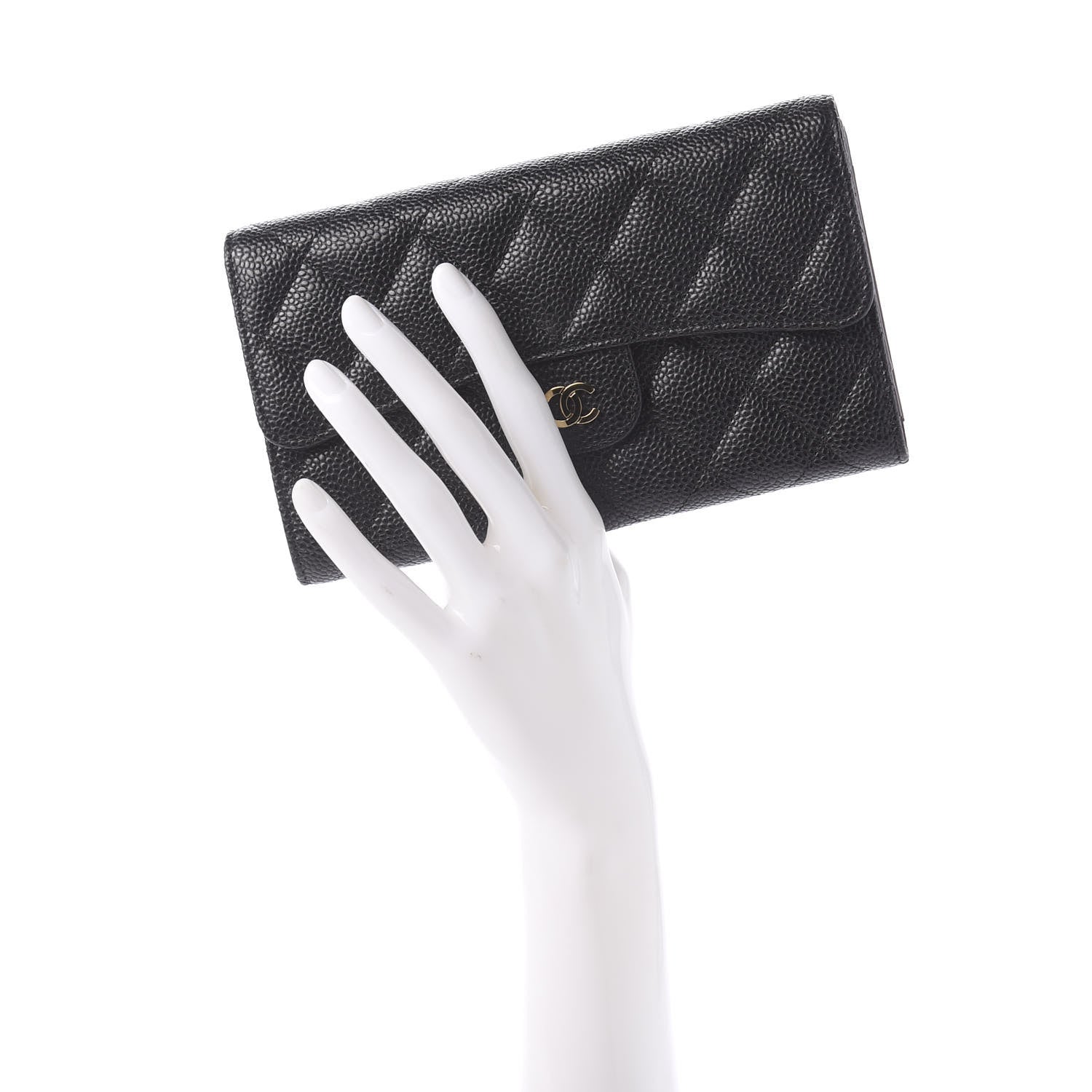 Chanel Caviar Quilted Large Flap Wallet Black 2 of 12