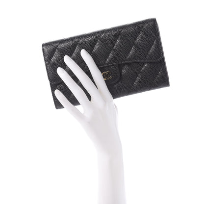 Chanel Caviar Quilted Large Flap Wallet Black 2 of 12