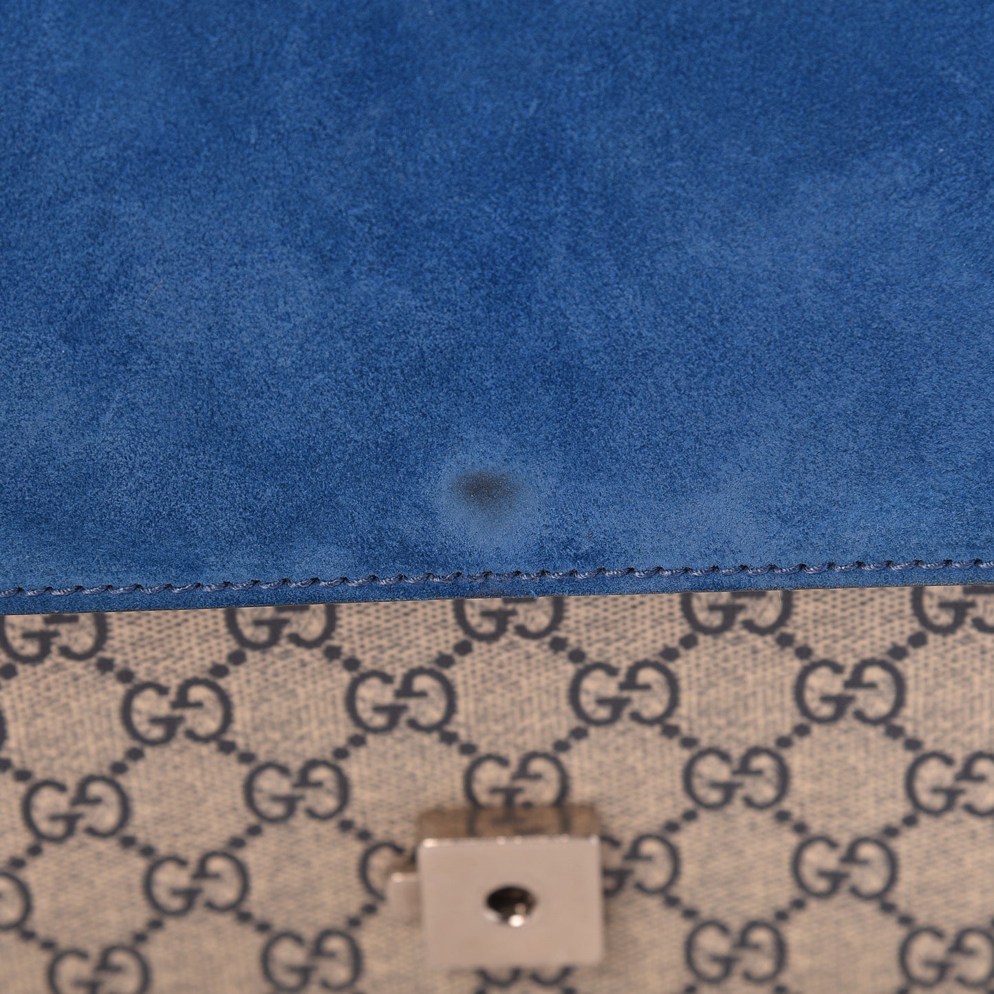 GG Supreme Monogram Blooms Medium Dionysus Shoulder Bag Beige Navy Vintage Blue
