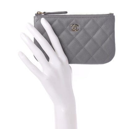 Chanel Caviar Quilted Small Cosmetic Case Grey 2 of 10