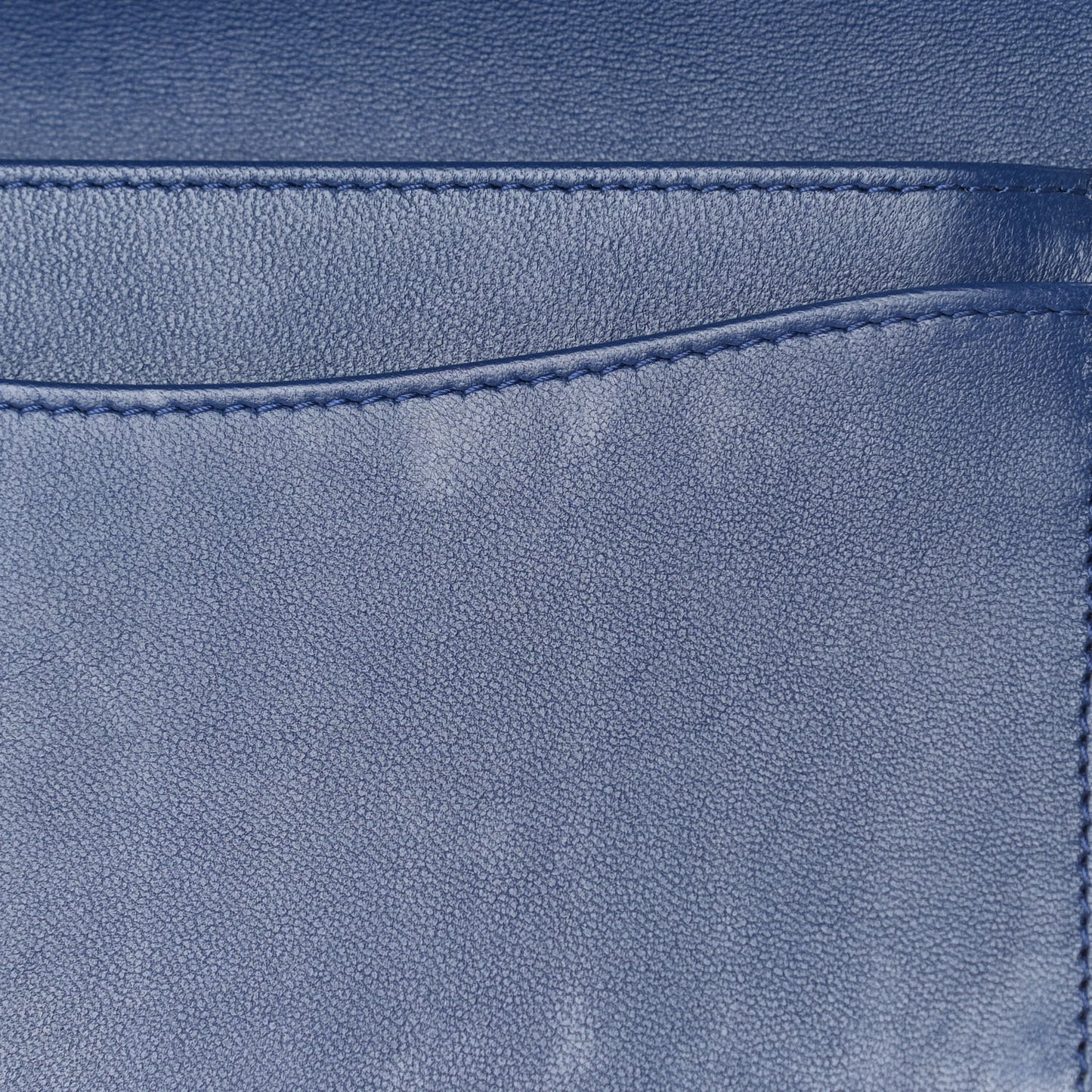 Lambskin Quilted Yen Wallet Dark Blue