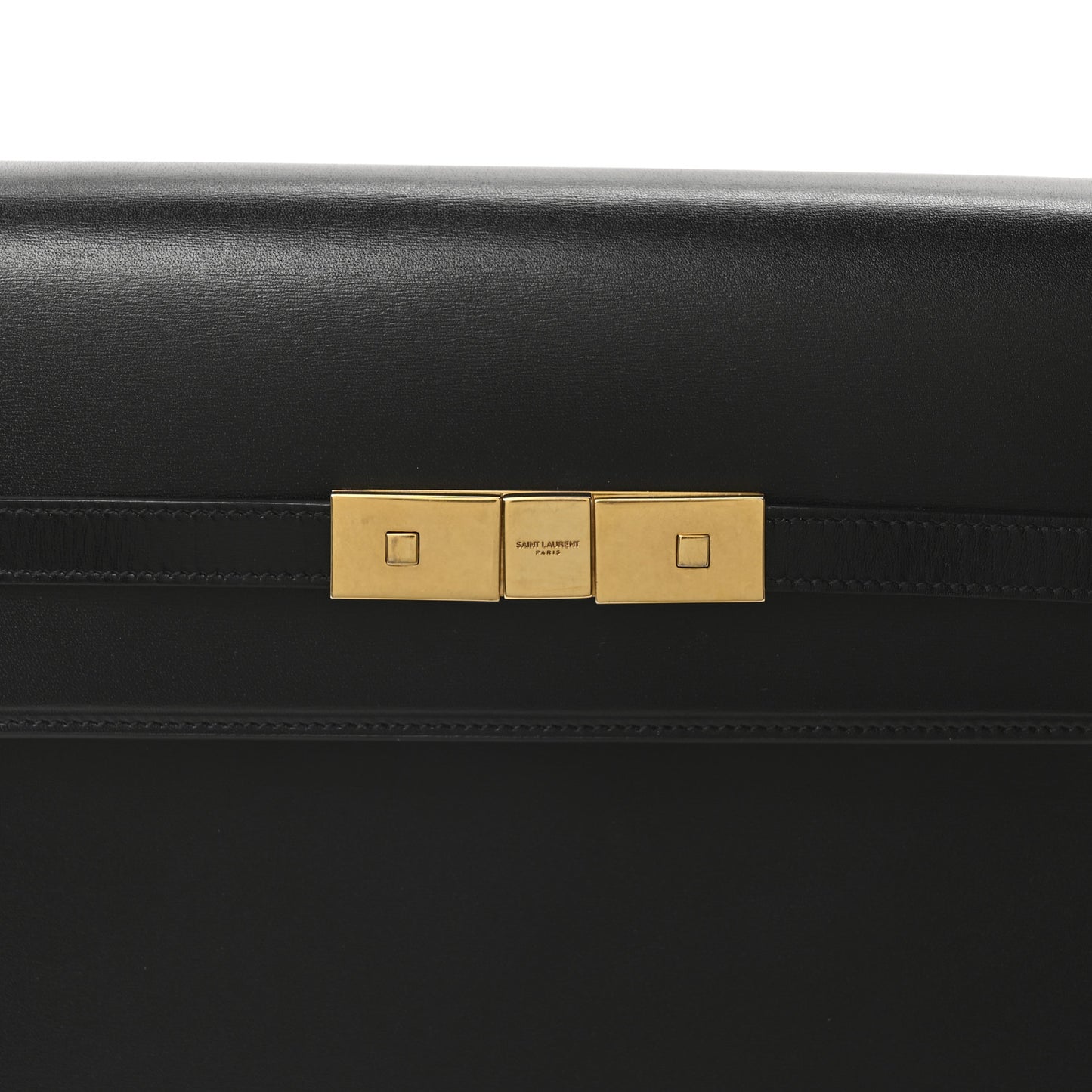 Smooth Calfskin Manhattan Shoulder Bag Black