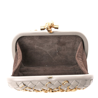Bottega Veneta Nappa Intrecciato Knot Clutch Grey Gold 5 of 9