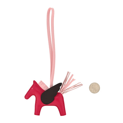 Hermes Milo Lambskin Grigri Rodeo Pegase Horse Bag Charm PM Framboise Rose Sakura Rouge Sellier 2 of 3
