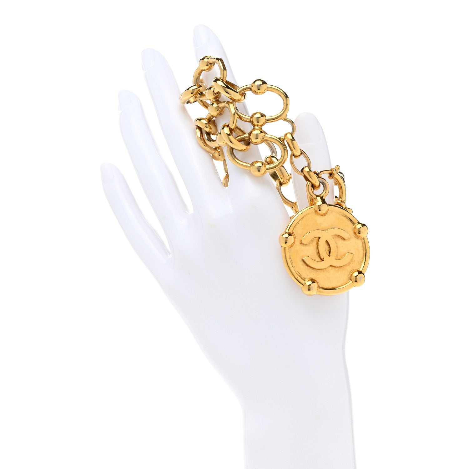 Chanel CC Medallion Chain Bracelet Gold 2 of 5