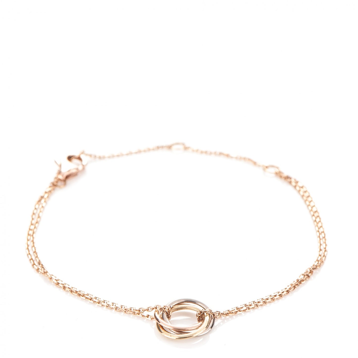 18K Pink Yellow White Gold Trinity Bracelet