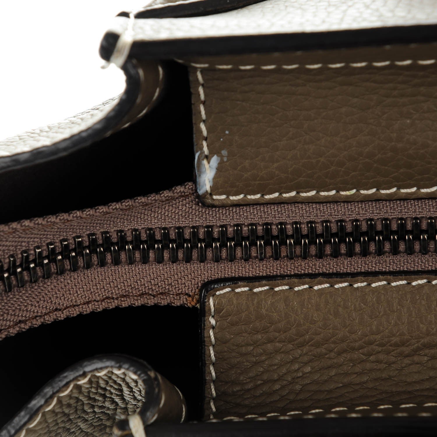 Celine Drummed Calfskin Micro Luggage Souris 9 of 9