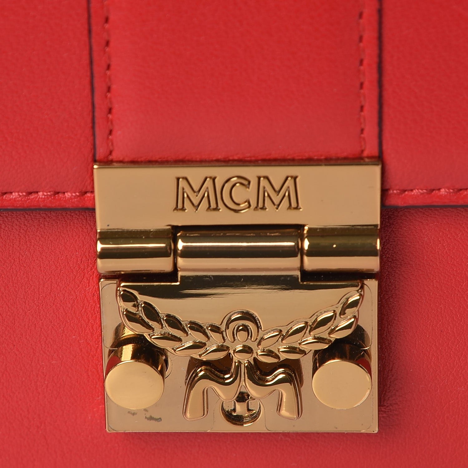 MCM Calfskin Large Karoline Crossbody Wallet Red 8 of 8