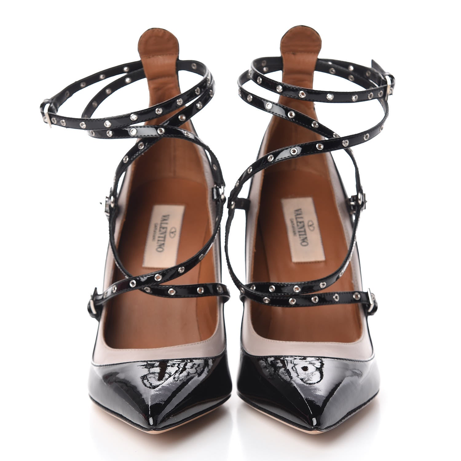 Valentino Garavani Patent Love Latch 100mm Pumps 36.5 Black Poudre 2 of 9