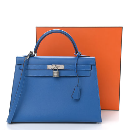 Hermes Epsom Kelly Sellier 32 Bleu Izmir 13 of 13