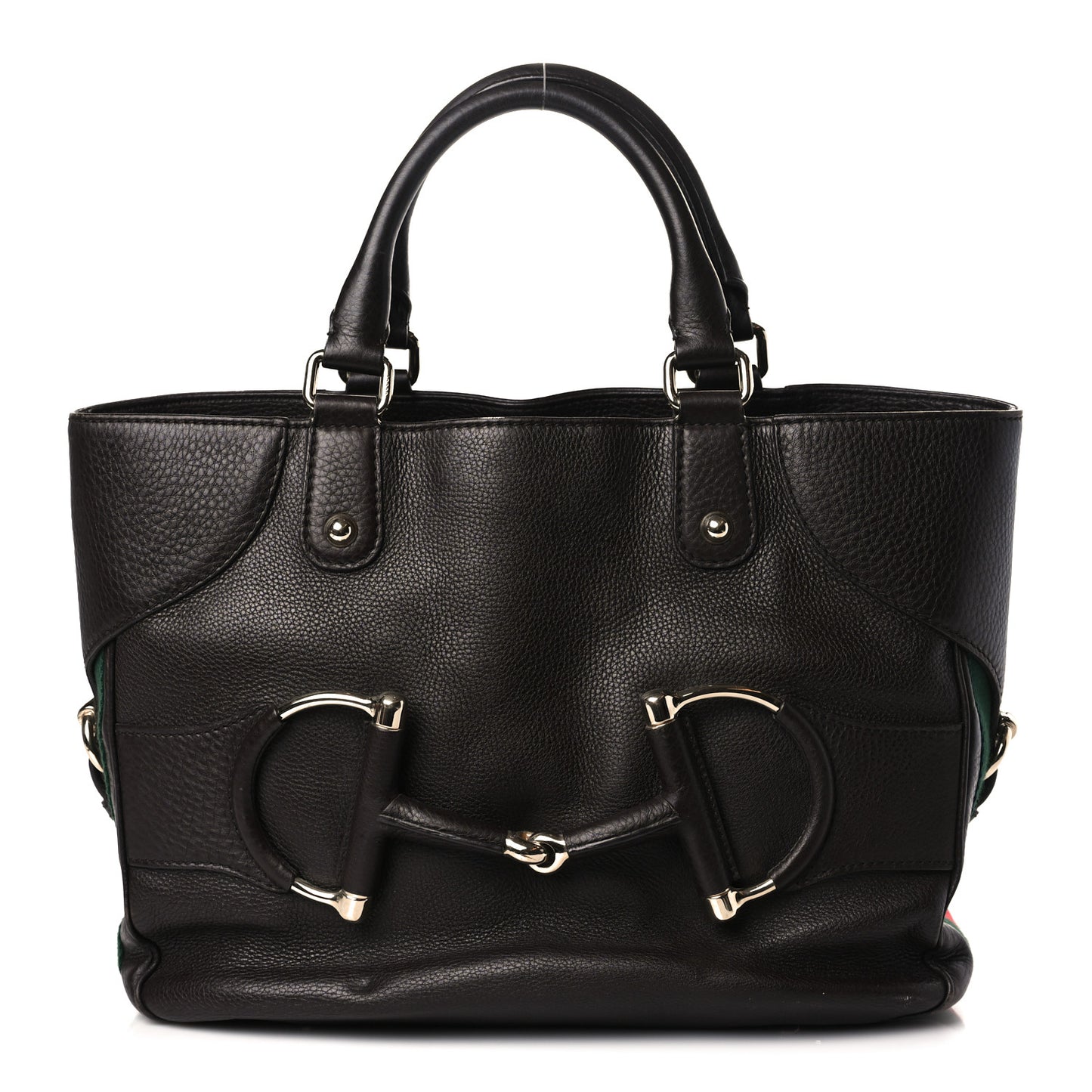 Calfskin Horsebit Web Dark Brown