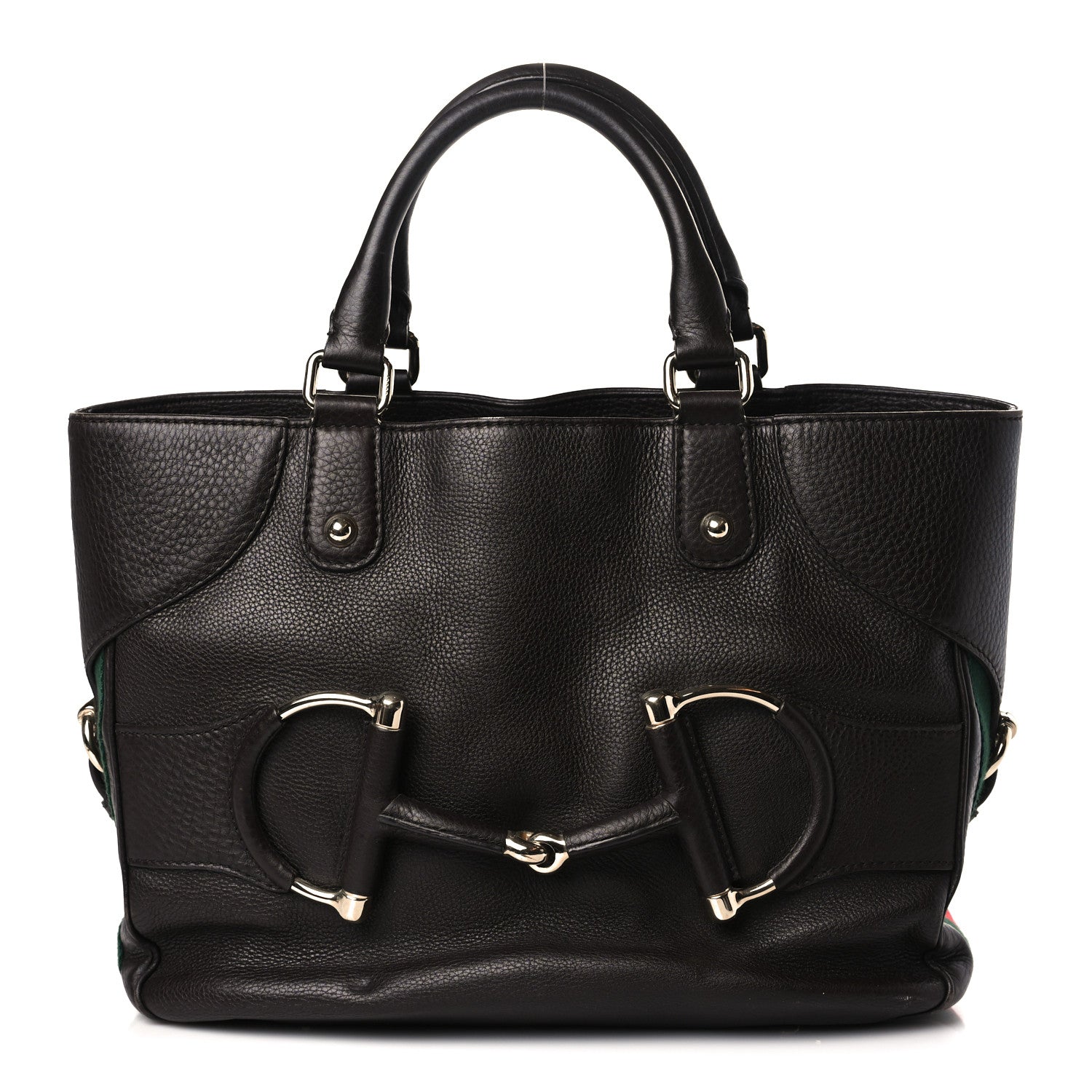 Gucci Calfskin Horsebit Web Dark Brown 1 of 10