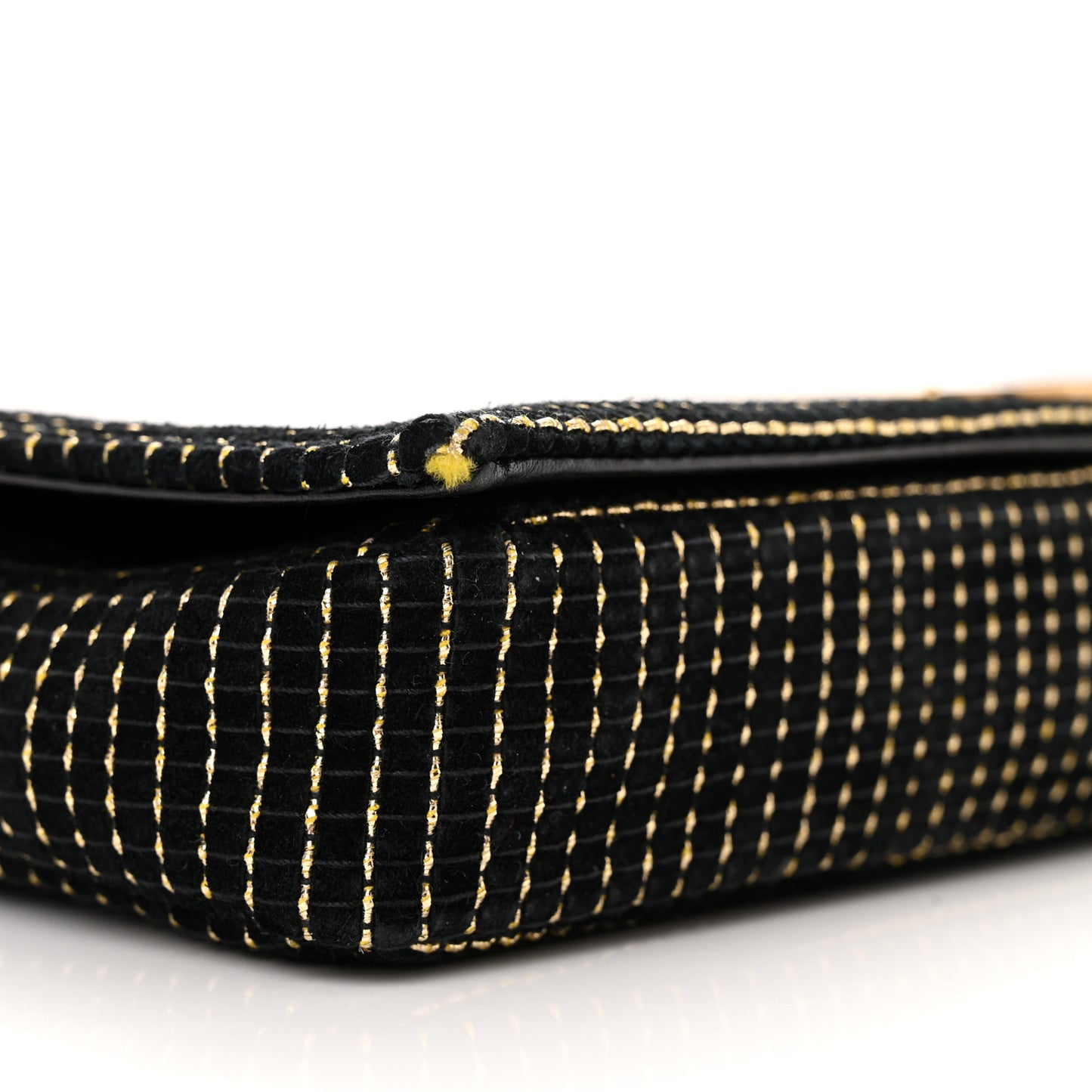 Suede Contrast Stitching Monogram Kate 99 Black