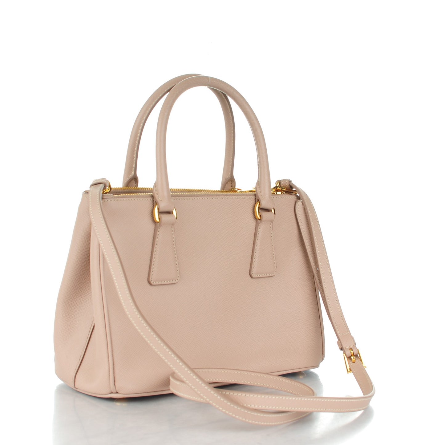 Saffiano Mini Galleria Double Zip Tote Cammeo