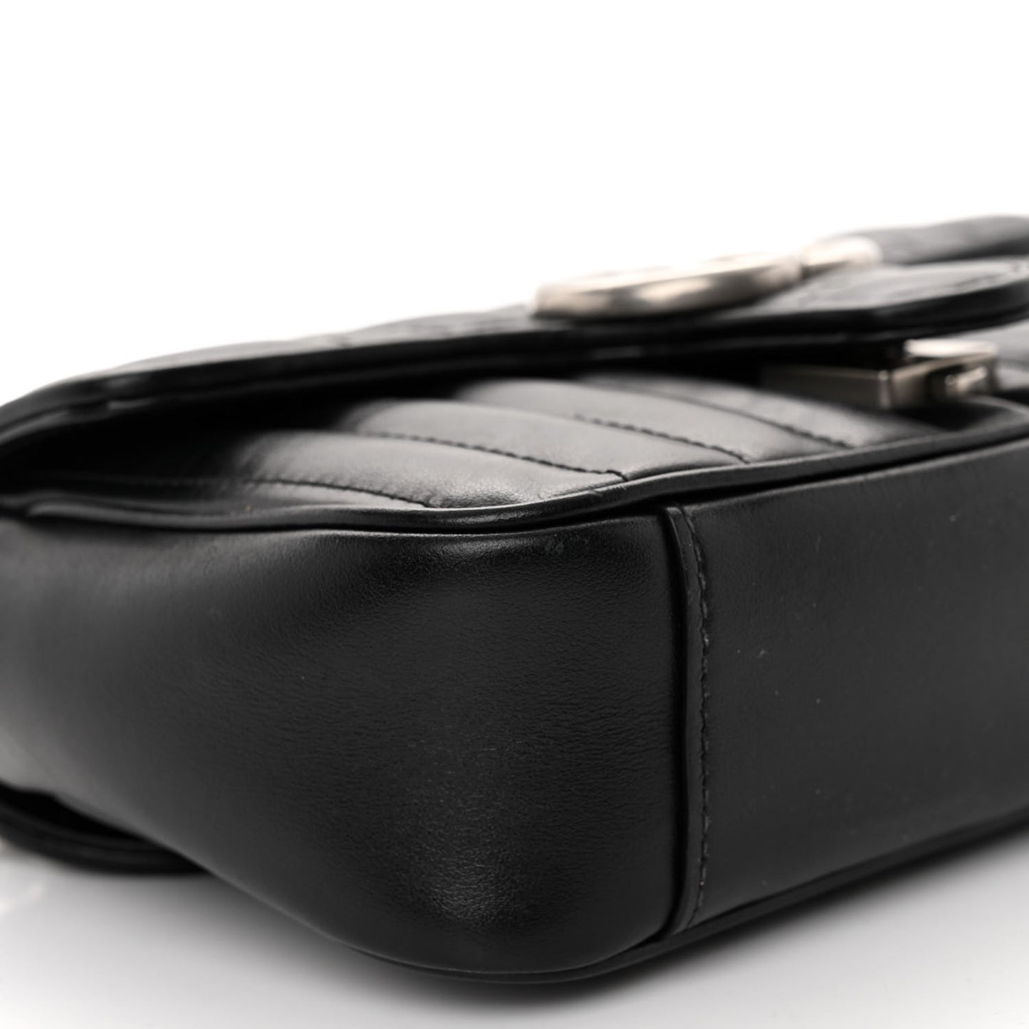 Calfskin Matelasse Aria Mini GG Marmont Shoulder Bag Black