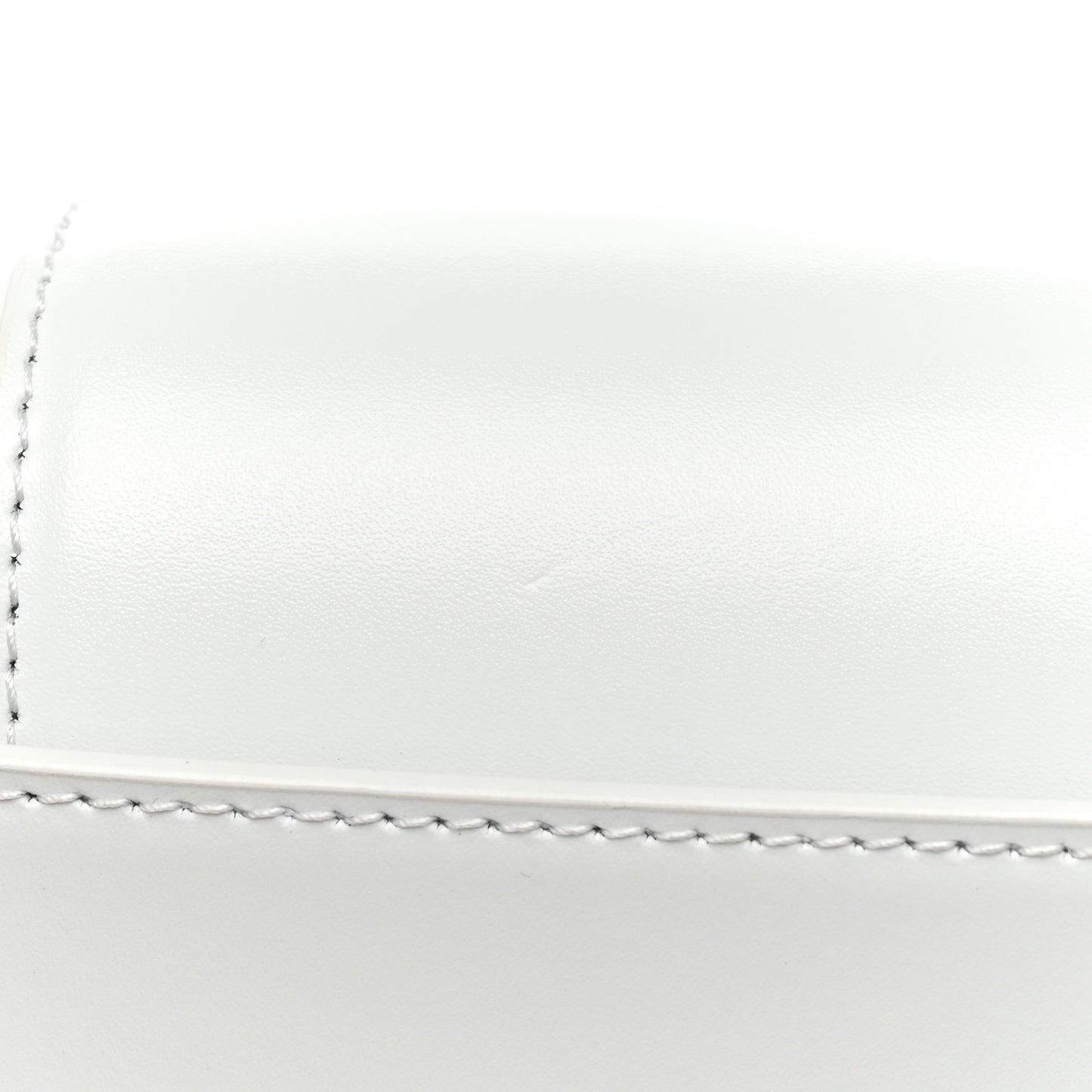 Shiny Box Calfskin Hourglass Chain Bag White