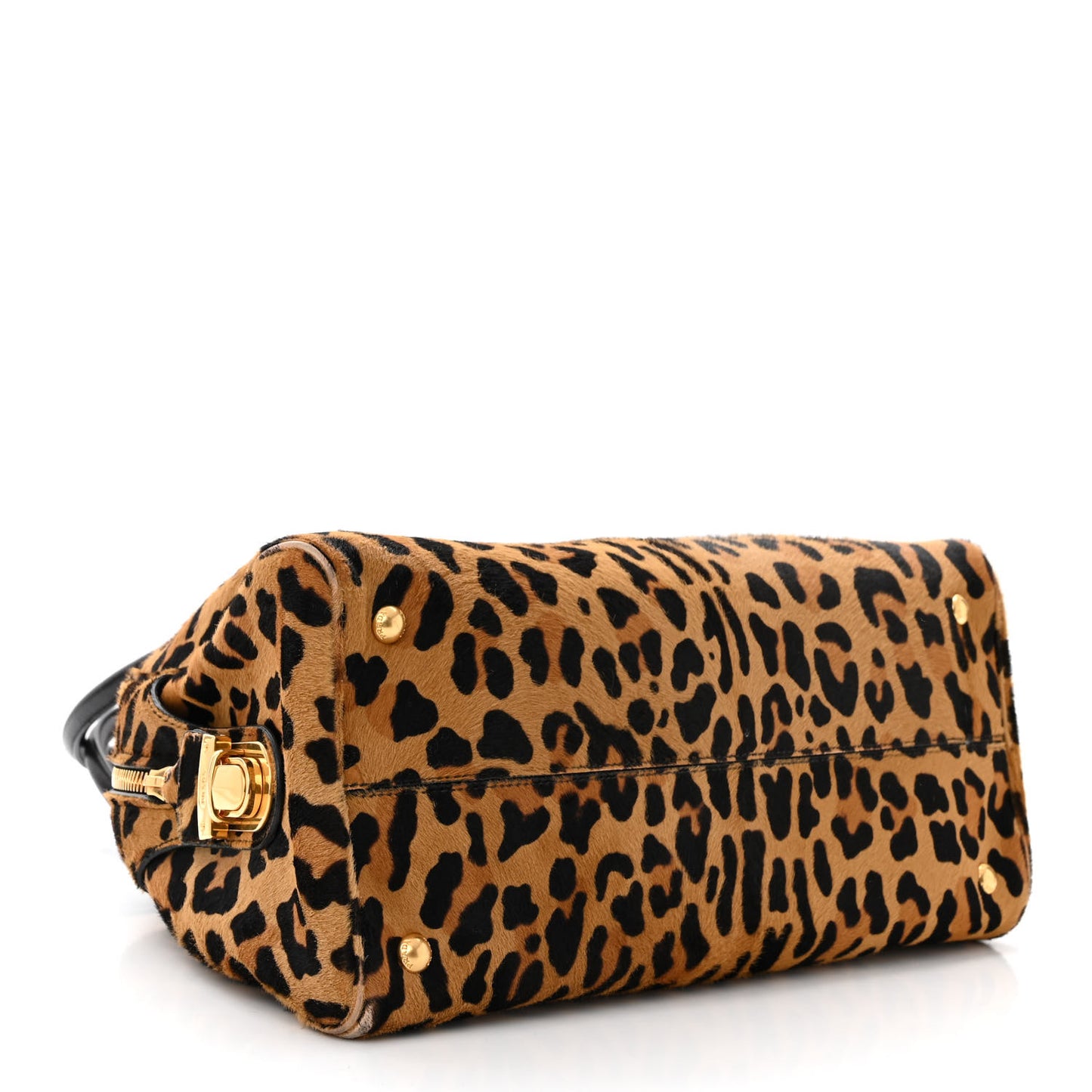 Pony Hair Leopard Print Large Cavallino Miele Moro