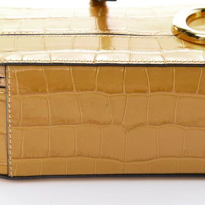 Chloe Calfskin Crocodile Embossed Mini C Vanity Bag Honey Gold 12 of 13