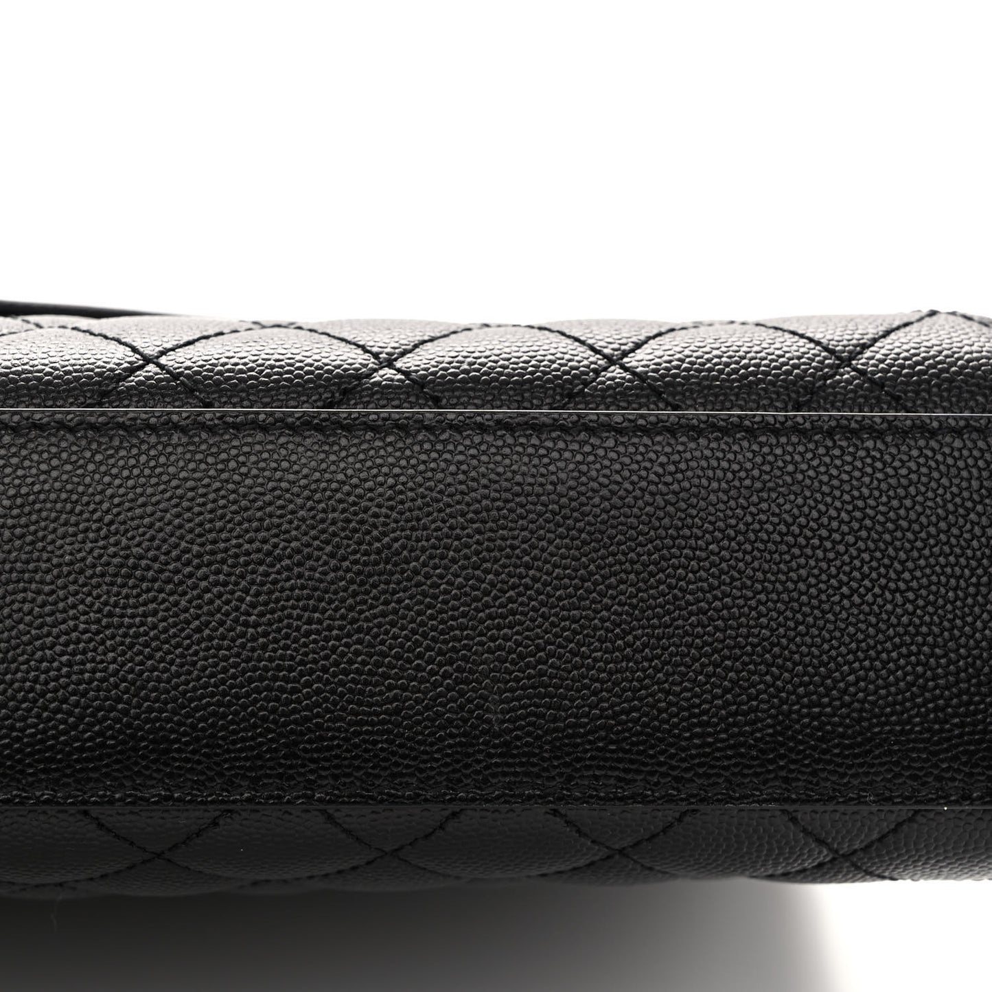 Grain De Poudre Textured Mixed Matelasse Large Triquilt Monogram Satchel Black