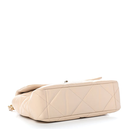 Chanel Goatskin Quilted Large Chanel 19 Flap Beige 4 of 9