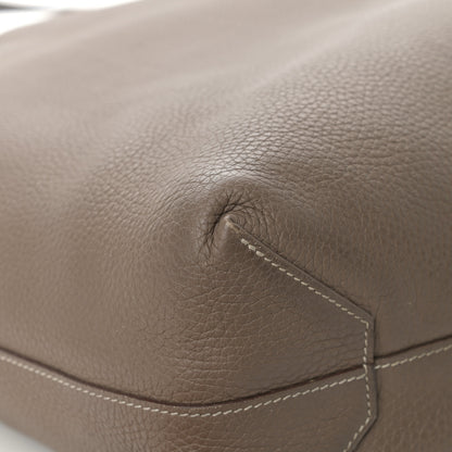 Hermes Taurillon Clemence Double Sens 36 Reversible Tote Etoupe Etain 18 of 23