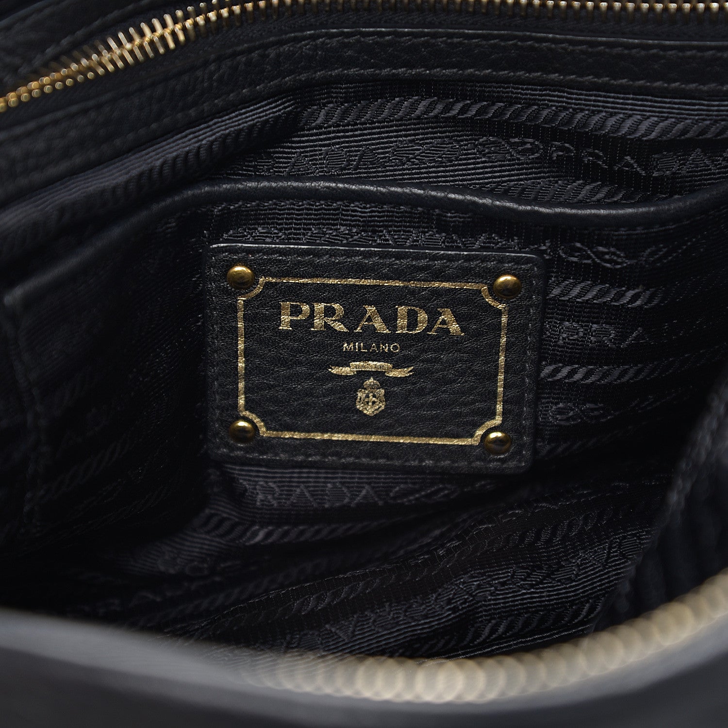 Prada Tessuto Nylon Vitello Daino Shopping Satchel Black 5 of 9
