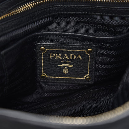 Prada Tessuto Nylon Vitello Daino Shopping Satchel Black 5 of 9