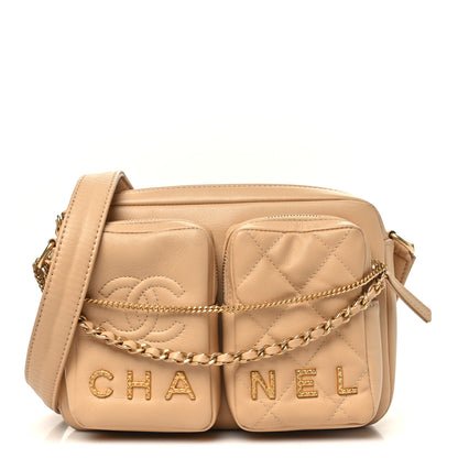 Chanel Calfskin Quilted Small Camera Case Beige Beige 1 of 11