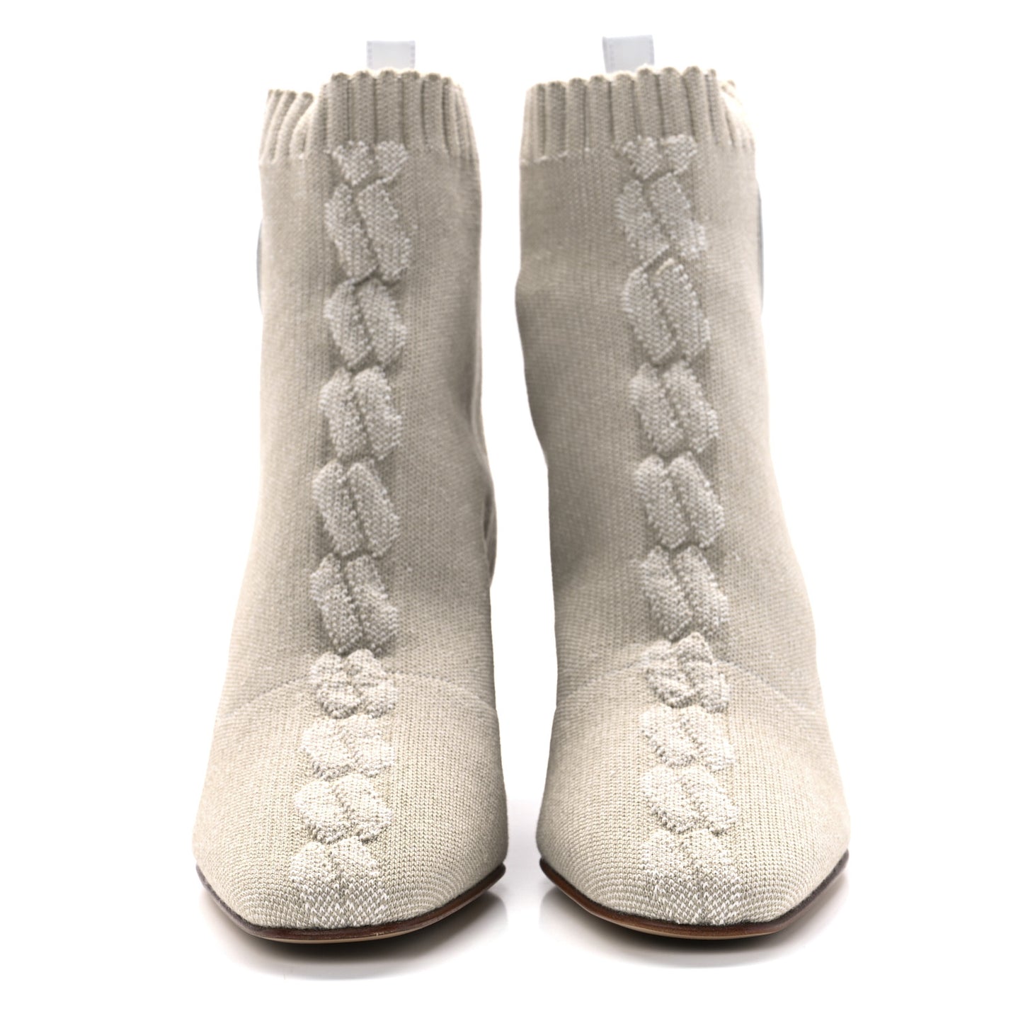 Knit Calfskin Volver 60 Ankle Boots 37.5 Nocciola