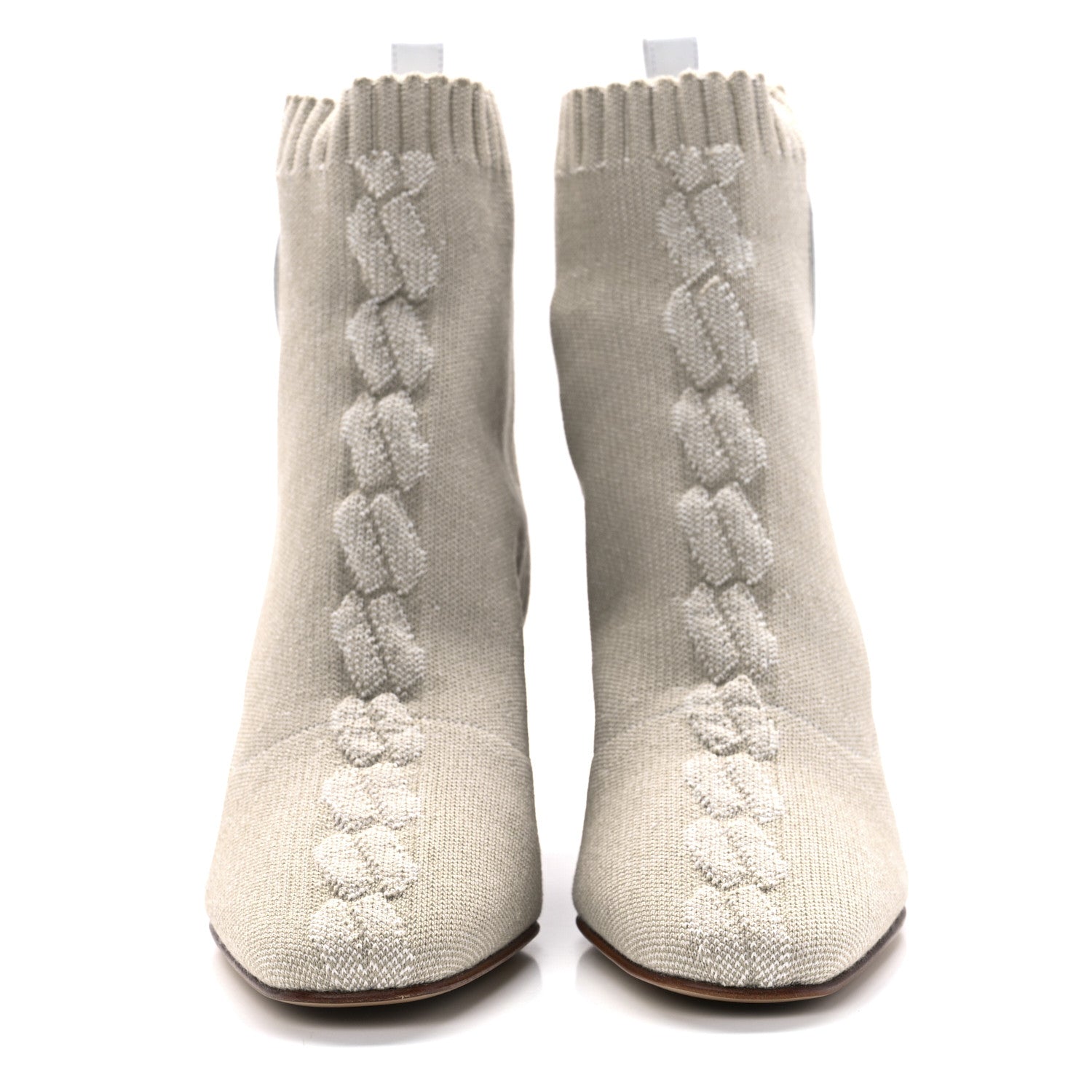 Hermes Knit Calfskin Volver 60 Ankle Boots 37.5 Nocciola 2 of 8