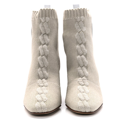 Hermes Knit Calfskin Volver 60 Ankle Boots 37.5 Nocciola 2 of 8