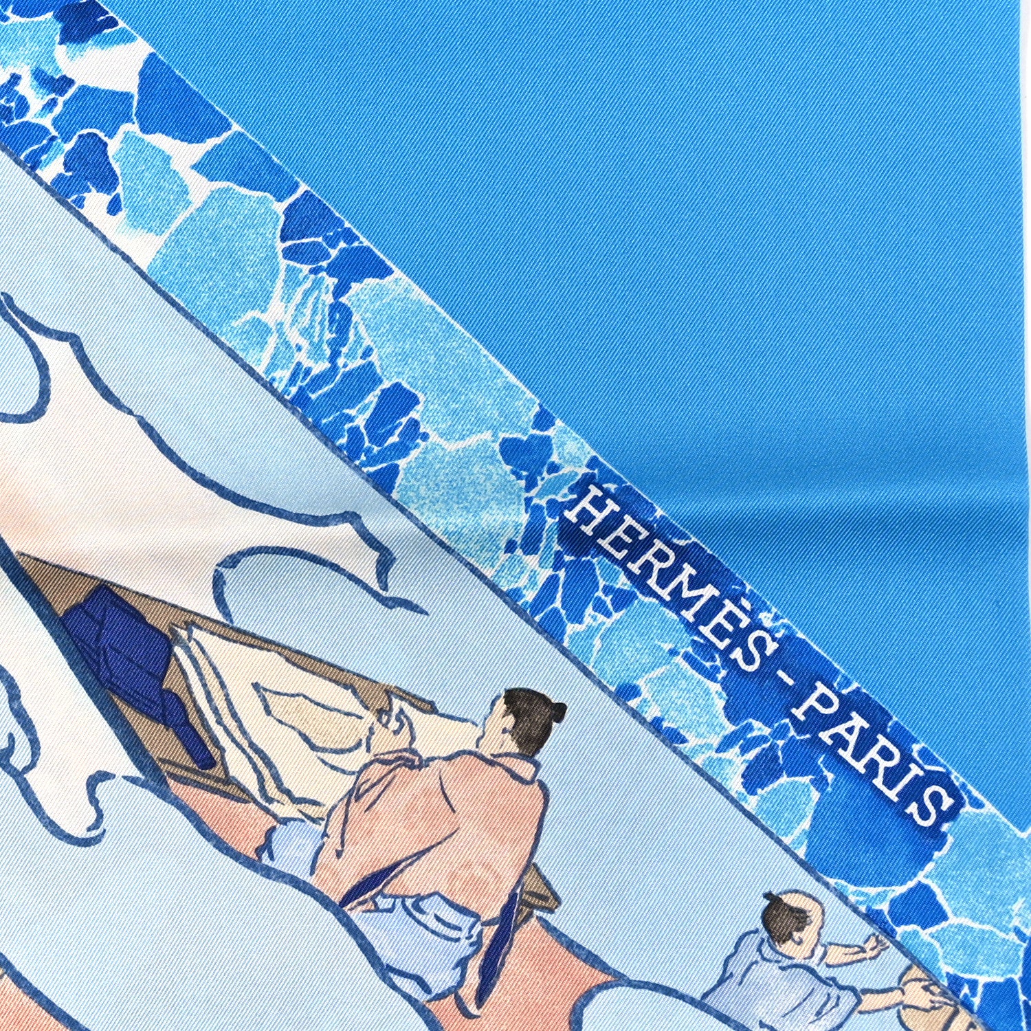 Hermes Silk Les Artisans D'Hermes Scarf 90 Bleu Lagon Ciel 2 of 3