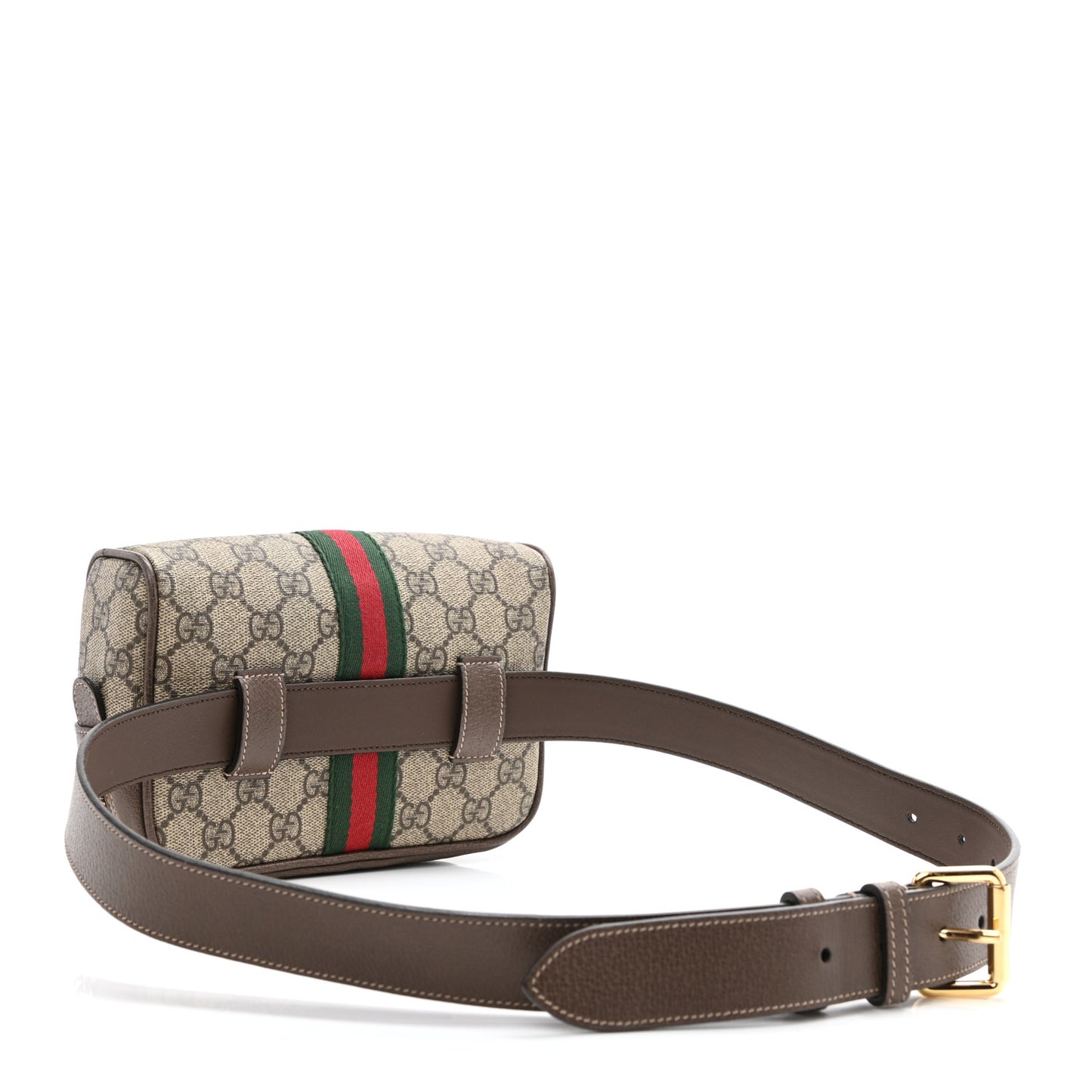 GG Supreme Monogram Web Small Ophidia Belt Bag Dark Brown