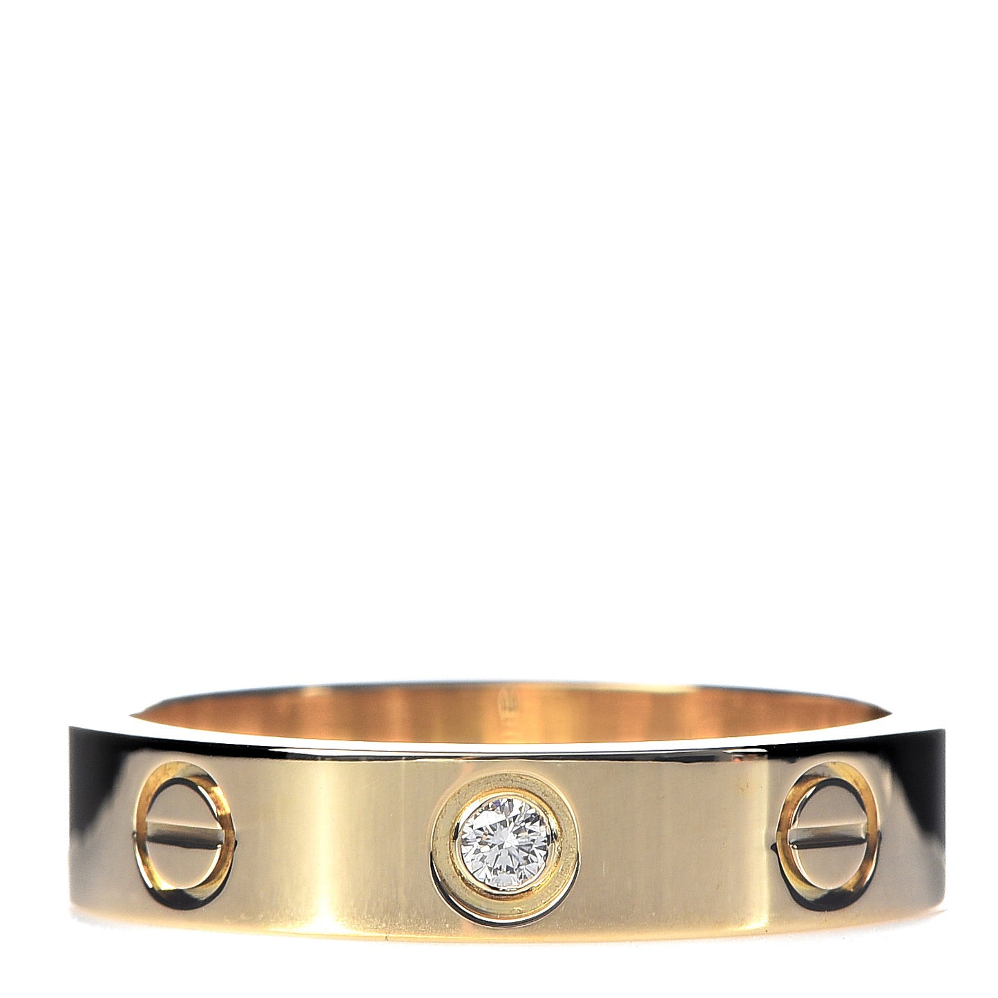 18K Yellow Gold Diamond 4mm LOVE Wedding Band Ring 50 5.25