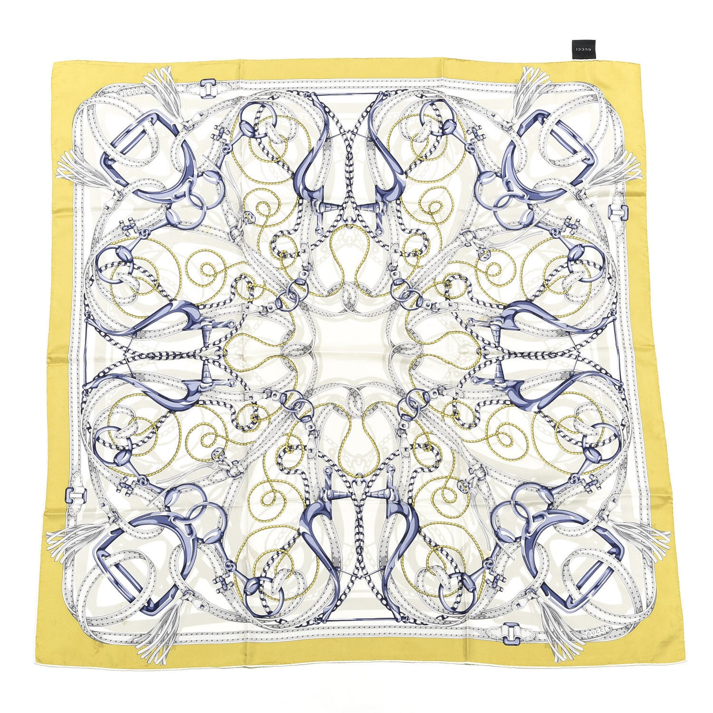 Silk Horsebit Print Square Scarf Multicolor
