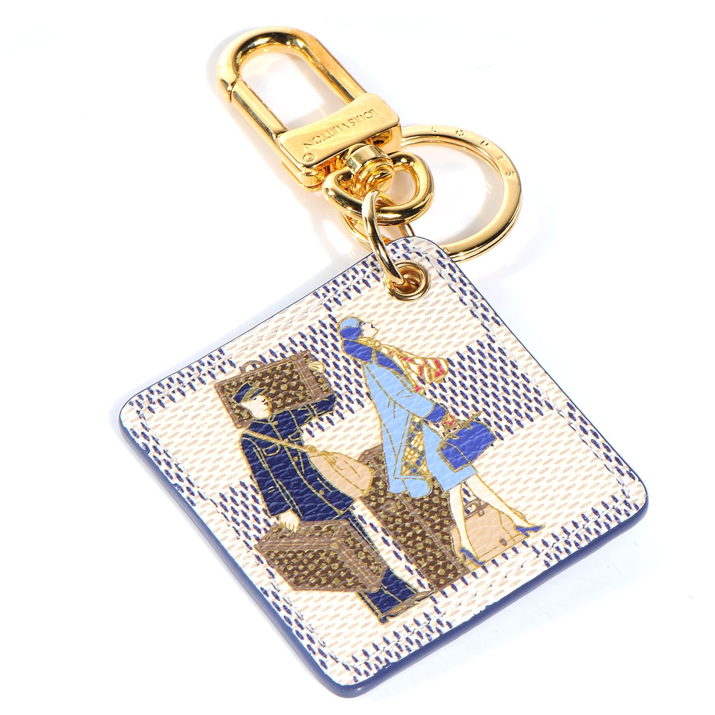 Damier Illustre Groom Key Holder Azur