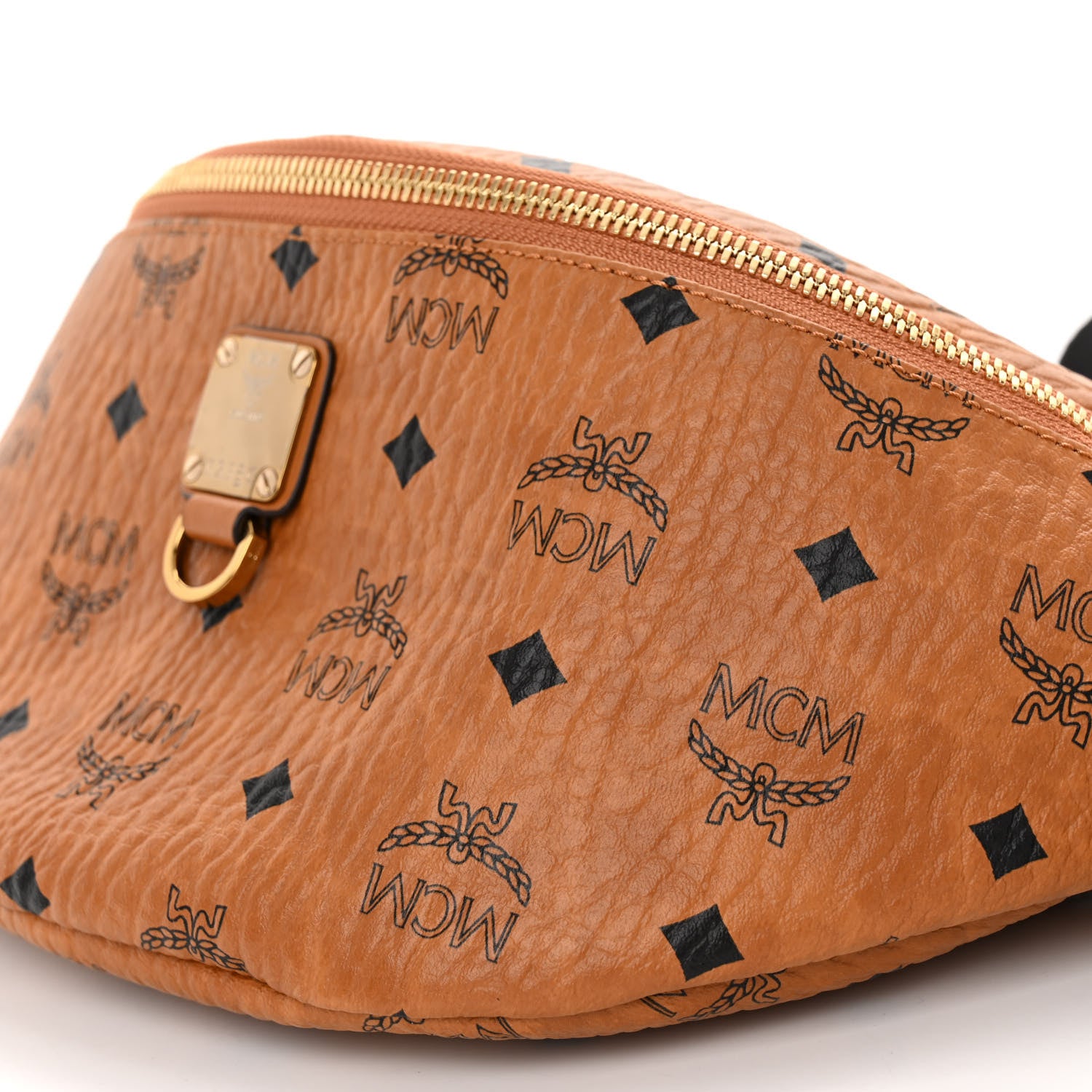 MCM Visetos Medium Fusten Belt Bag Cognac 9 of 9