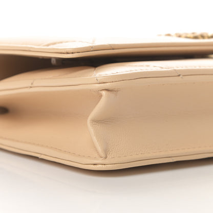 Chanel Lambskin Quilted Chanel 19 Wallet On Chain WOC Beige 10 of 13
