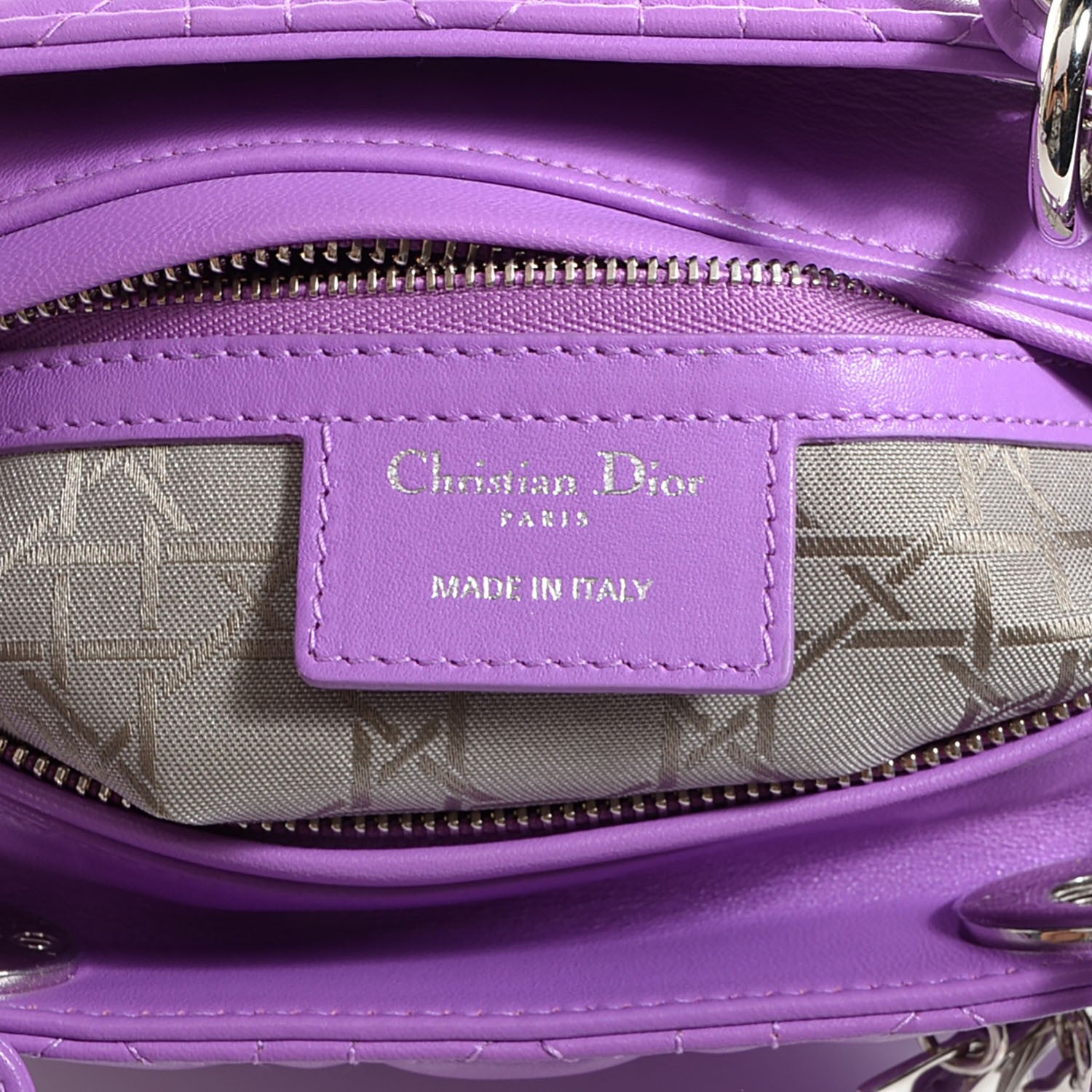 Christian Dior Lambskin Cannage Medium Lady Dior Purple 6 of 7