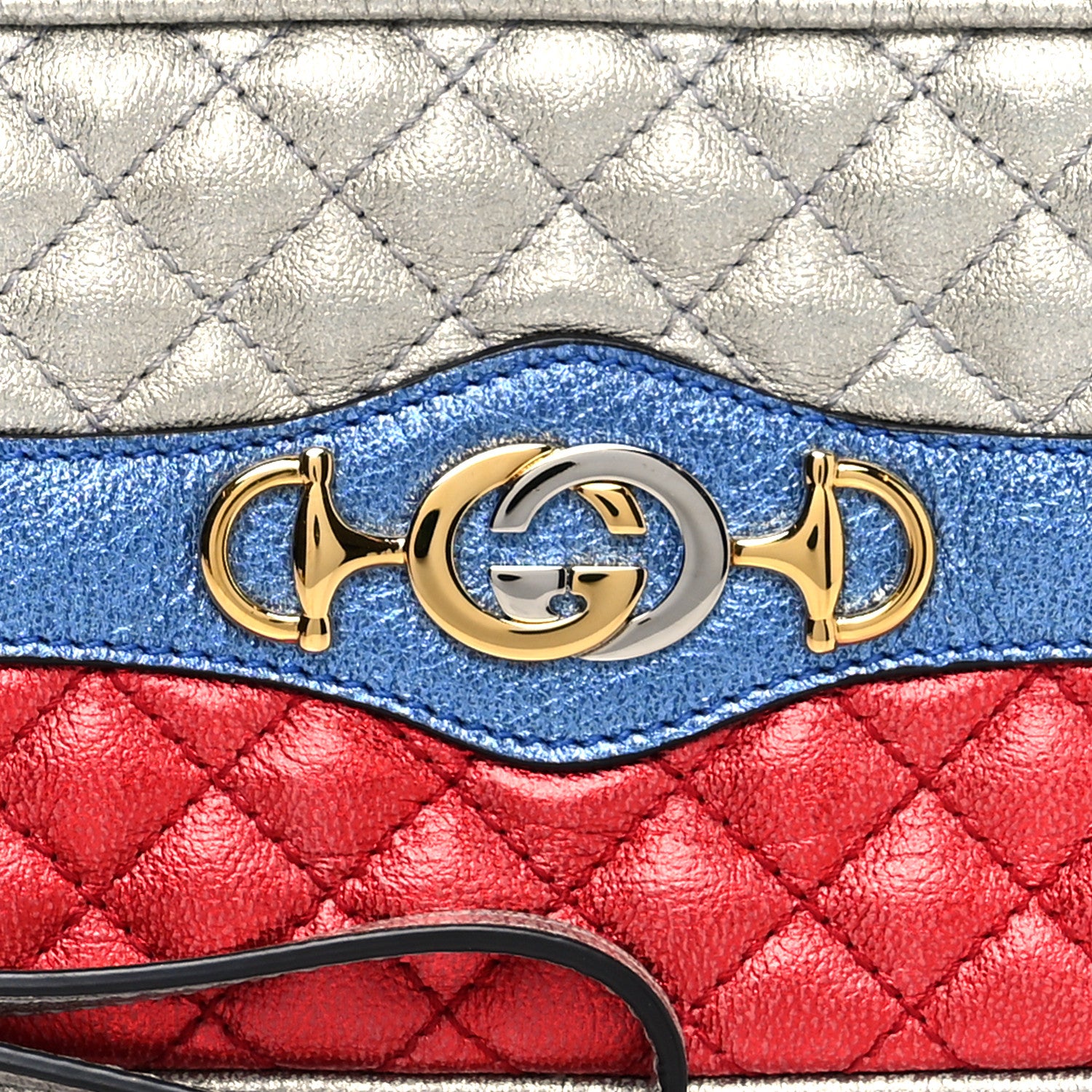 Gucci Laminated Nappa Trapuntata Zumi iPhone Case Rosso Marine Argento 7 of 9