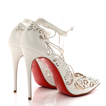 Christian Louboutin Calfskin PVC Impera 100 Pumps 40.5 White 4 of 8